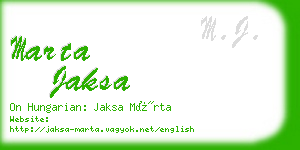 marta jaksa business card